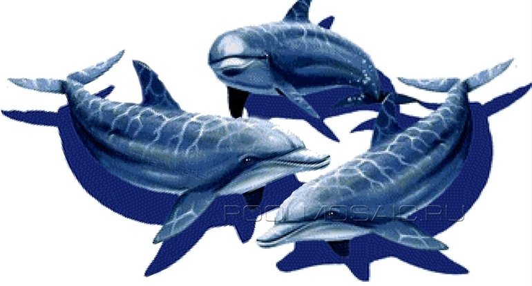 Мозаичное панно дельфин 3