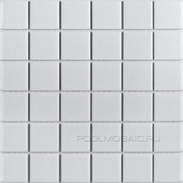 мозаика White Crackle Glossy 48x48