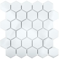 мозаика Hexagon small White Glossy 51x59