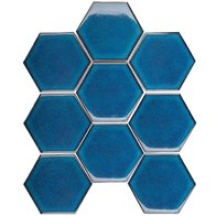 мозаика Hexagon big Deep Blue Glossy 95x110